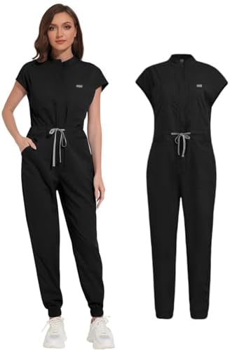 Amazon.com: KOI Solis x Anja Women's 9-Pocket Jumpsuit Black XX
